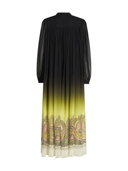 Etro Gradient effect paisley-print silk maxi dress