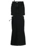 The Attico Cotton Floor-Length Embroidered Cut-Out Skirt Black