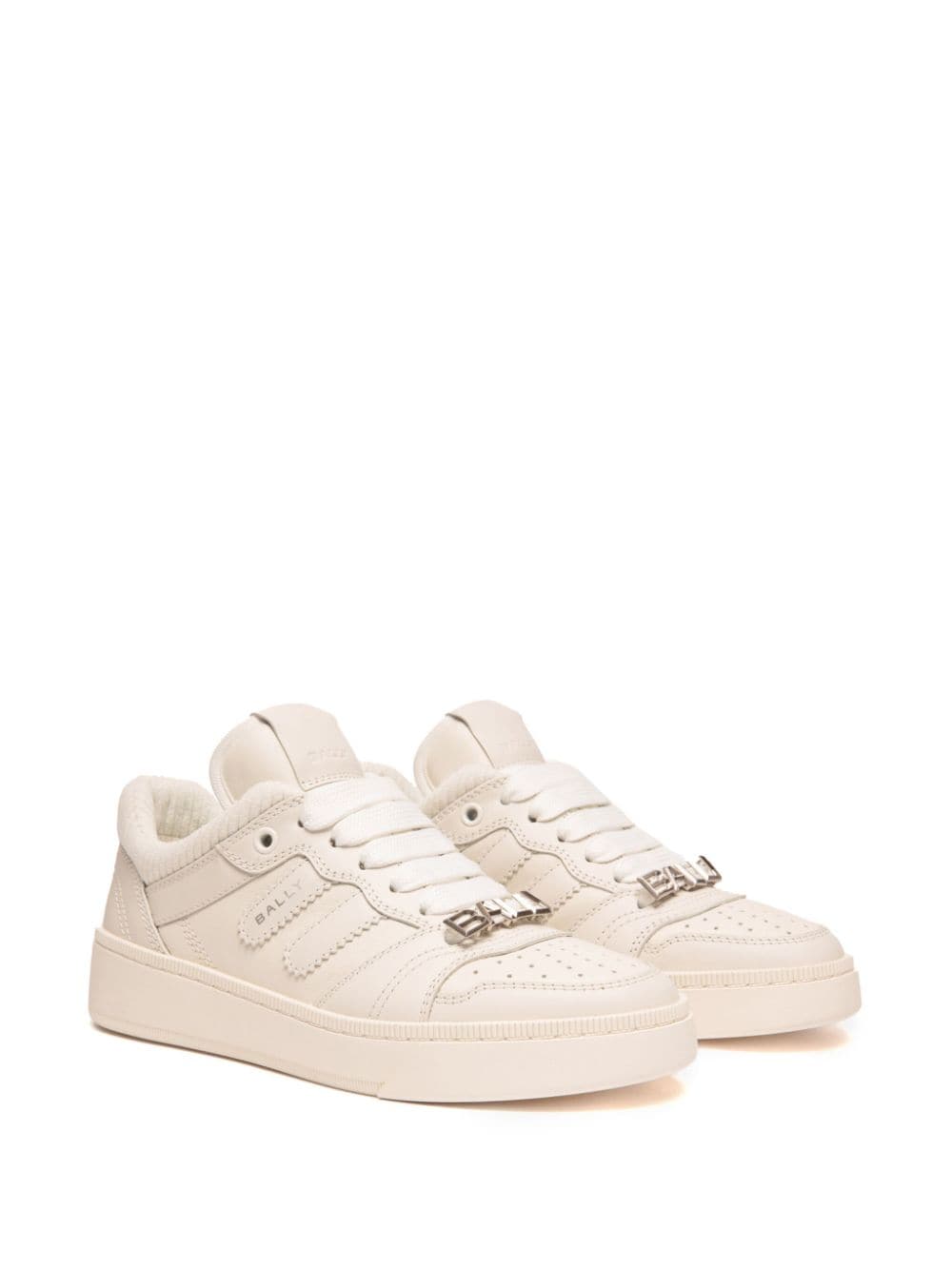 Bally Off-White Calf Leather Logo Sneakers White