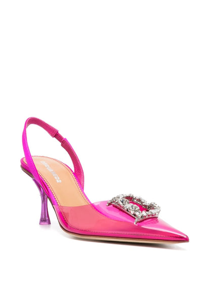 Dsquared2 80mm embellished-logo slingback pumps Pink