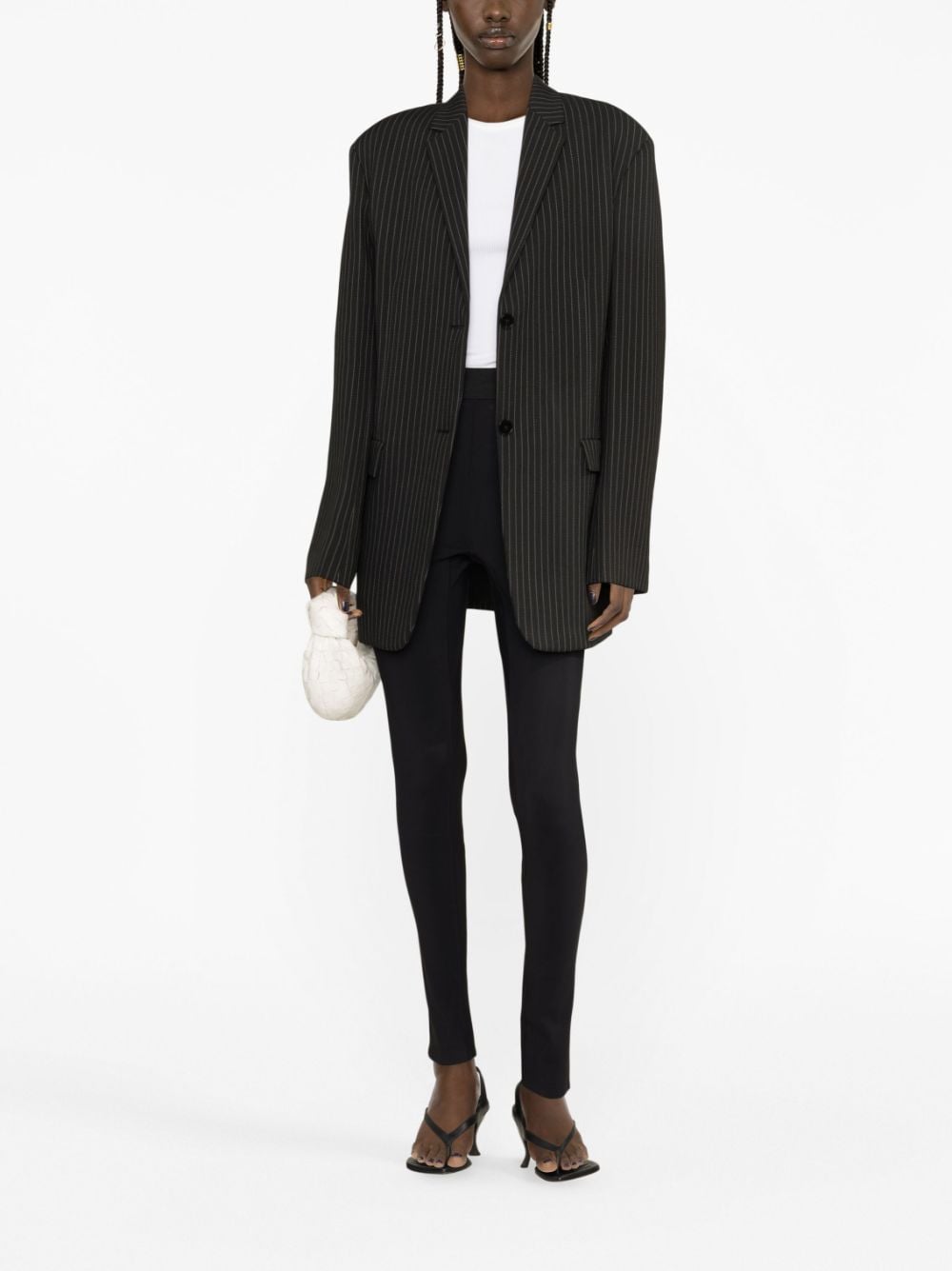 Wardrobe.Nyc High-Waisted Stretch Leggings With Rear Slit Black Black