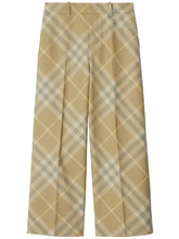 Burberry Check-Print Tailored Wool Trousers Beige