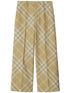 Burberry Check-Print Tailored Wool Trousers Beige