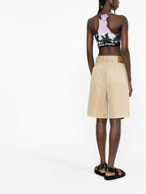 Palm Angels Cropped Palm Motif Sleeveless Top Purple