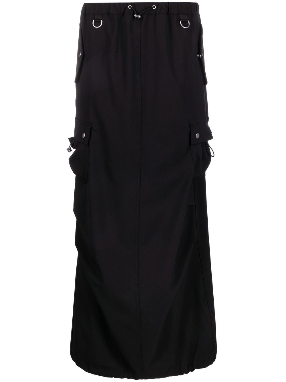 Coperni Low-Rise Drawstring Cargo Maxi Skirt Black Black