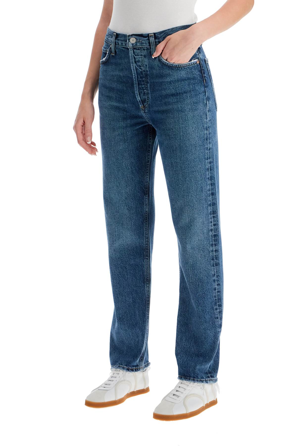 Pinched  high-waisted jeans