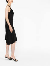 Victoria Beckham Black Gathered Waist Midi Dress Black
