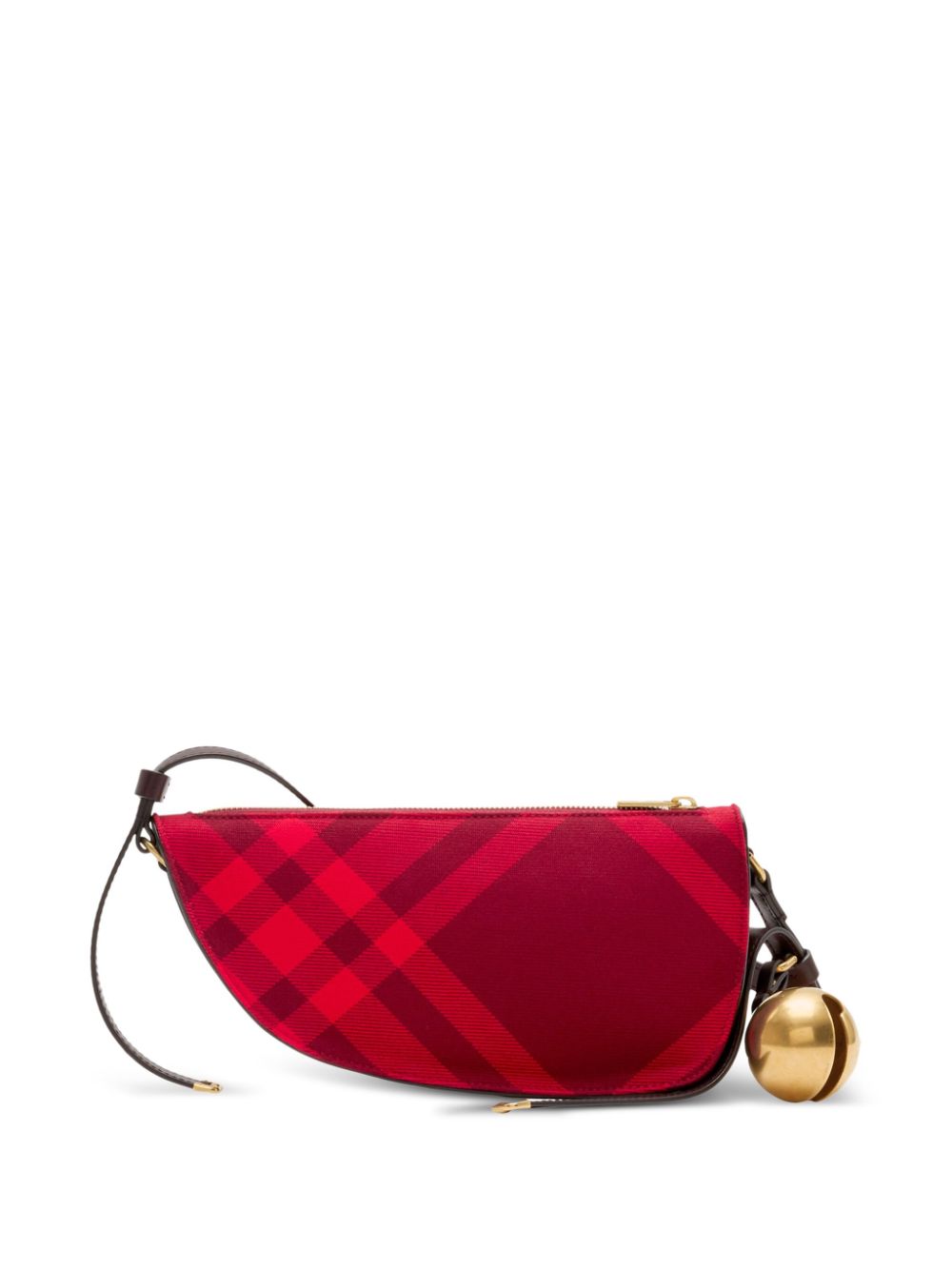 Burberry Embroidered Canvas Mini Shield Shoulder Bag Red