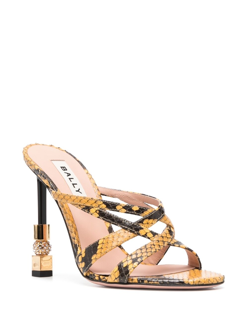 Bally Snakeskin-Print Mules Yellow