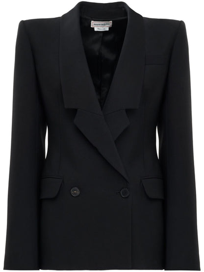 Double-breasted wool blazer