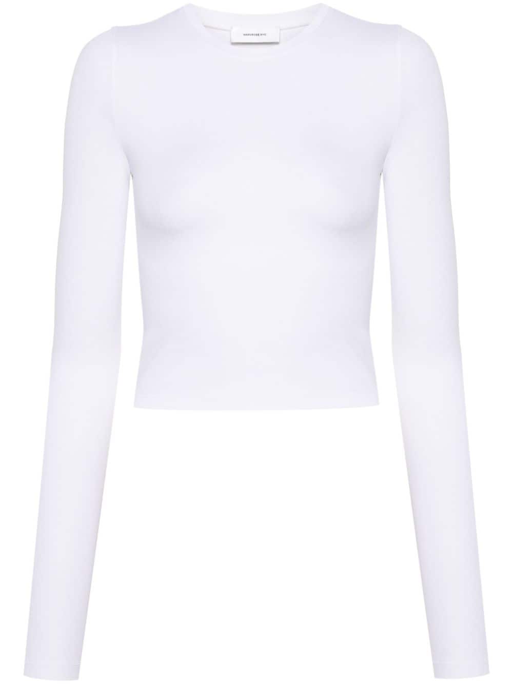 Wardrobe.Nyc Long-Sleeved Stretch-Jersey Crew-Neck Top White White