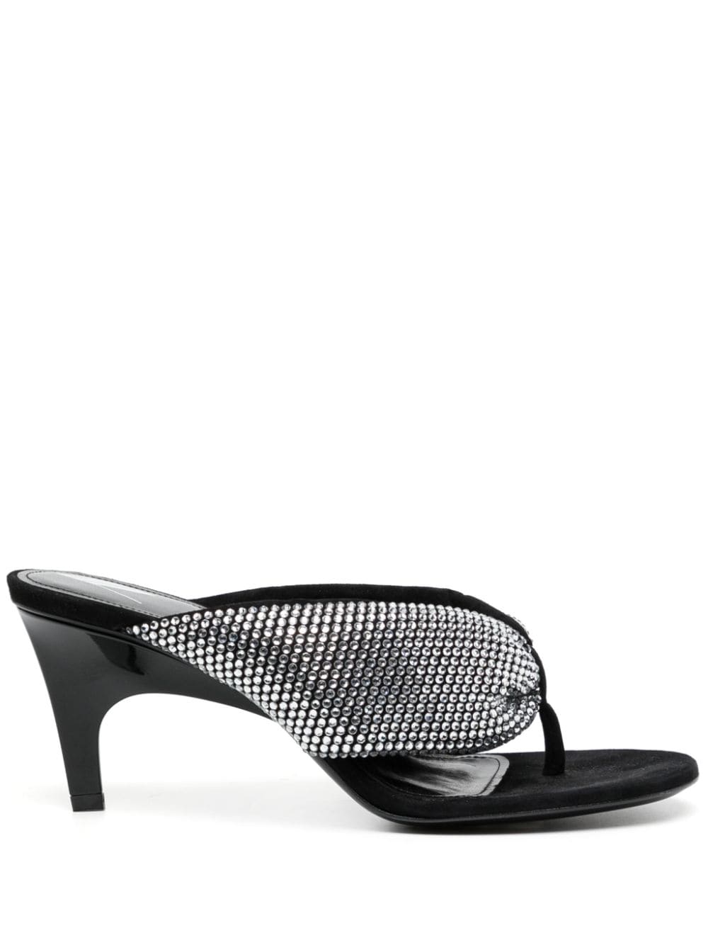 The Attico Crystal-Embellished Leather High-Heel Sandals Silver