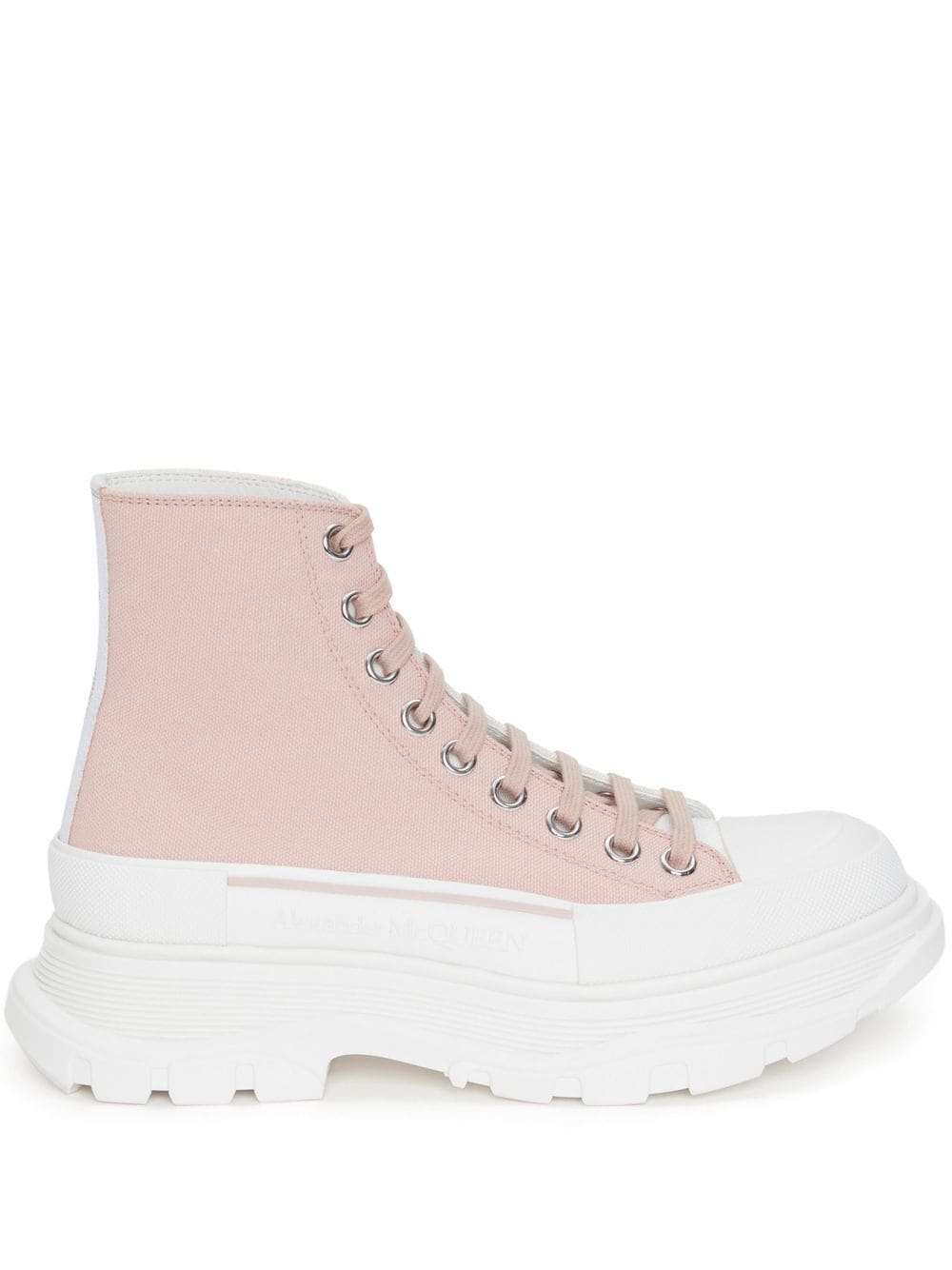 Alexander Mcqueen Oversized Sole Pink Ankle Boots Pink