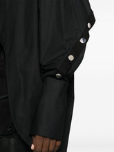 The Attico Oversized Studded Cotton Shirt with Embroidered Logo Black Black