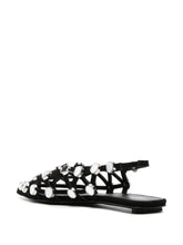 The Attico Rhinestone-Embellished Flat Slingback Black