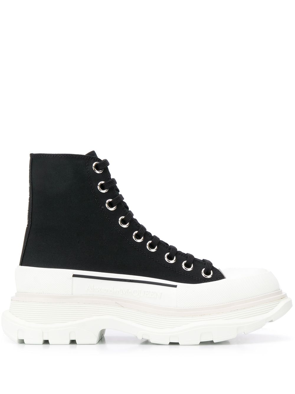 Alexander Mcqueen Tread Slick Chunky Lace-Up Platform Sneakers Black