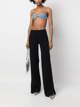 GCDS Crystal-Embellished Flared Trousers Black