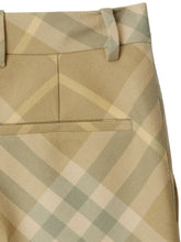 Burberry Check-Print Tailored Wool Trousers Beige