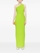Solace London One-Shoulder Pleated Chiffon-Crepe Floor-Length Dress Green Green