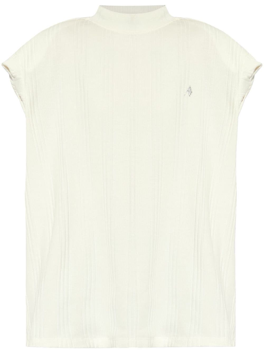 The Attico Chunky Ribbed Knit Cotton T-Shirt White