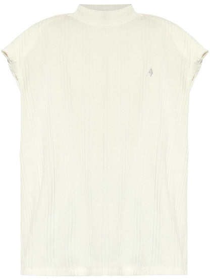 The Attico Chunky Ribbed Knit Cotton T-Shirt White