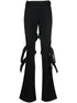 Ambush Flared Strap-Detail Virgin Wool Trousers Black