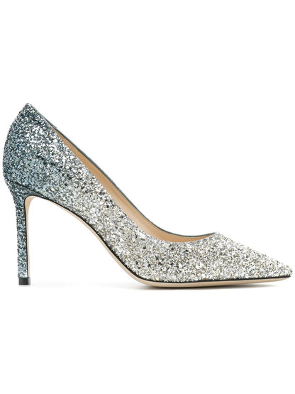 Silver and Dusk Blue Dégradé Romy pumps