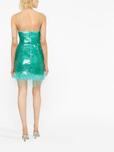 Giuseppe Di Morabito Sequinned Feather-Embellished Minidress Aqua Blue