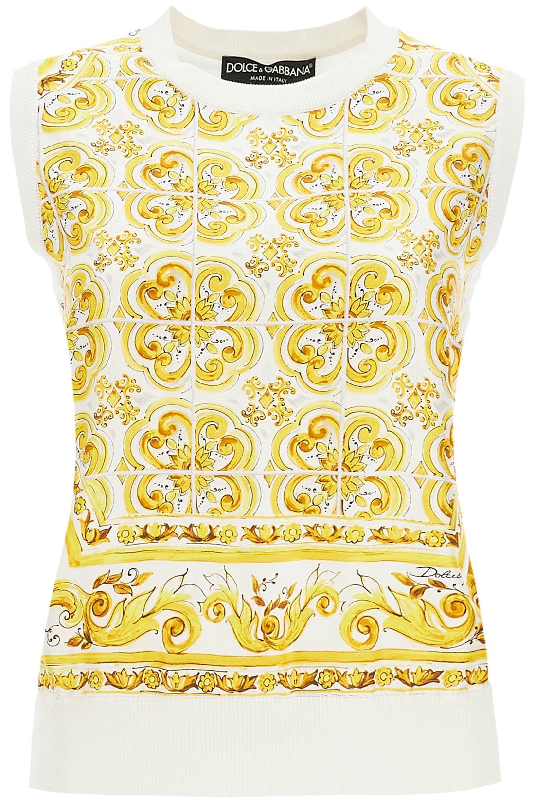 D&amp;G Maiolica silk sleeveless top