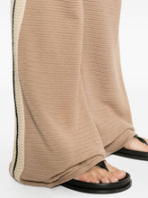 Palm Angels Flared Crochet-Knit Cotton Trousers Beige Beige