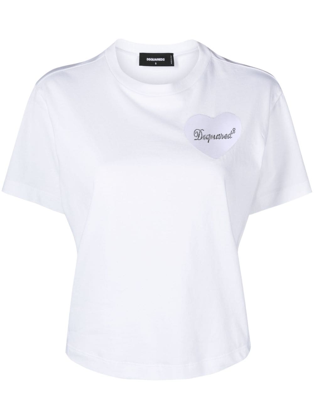 Dsquared2 Heart Motif Cotton Jersey T-shirt White