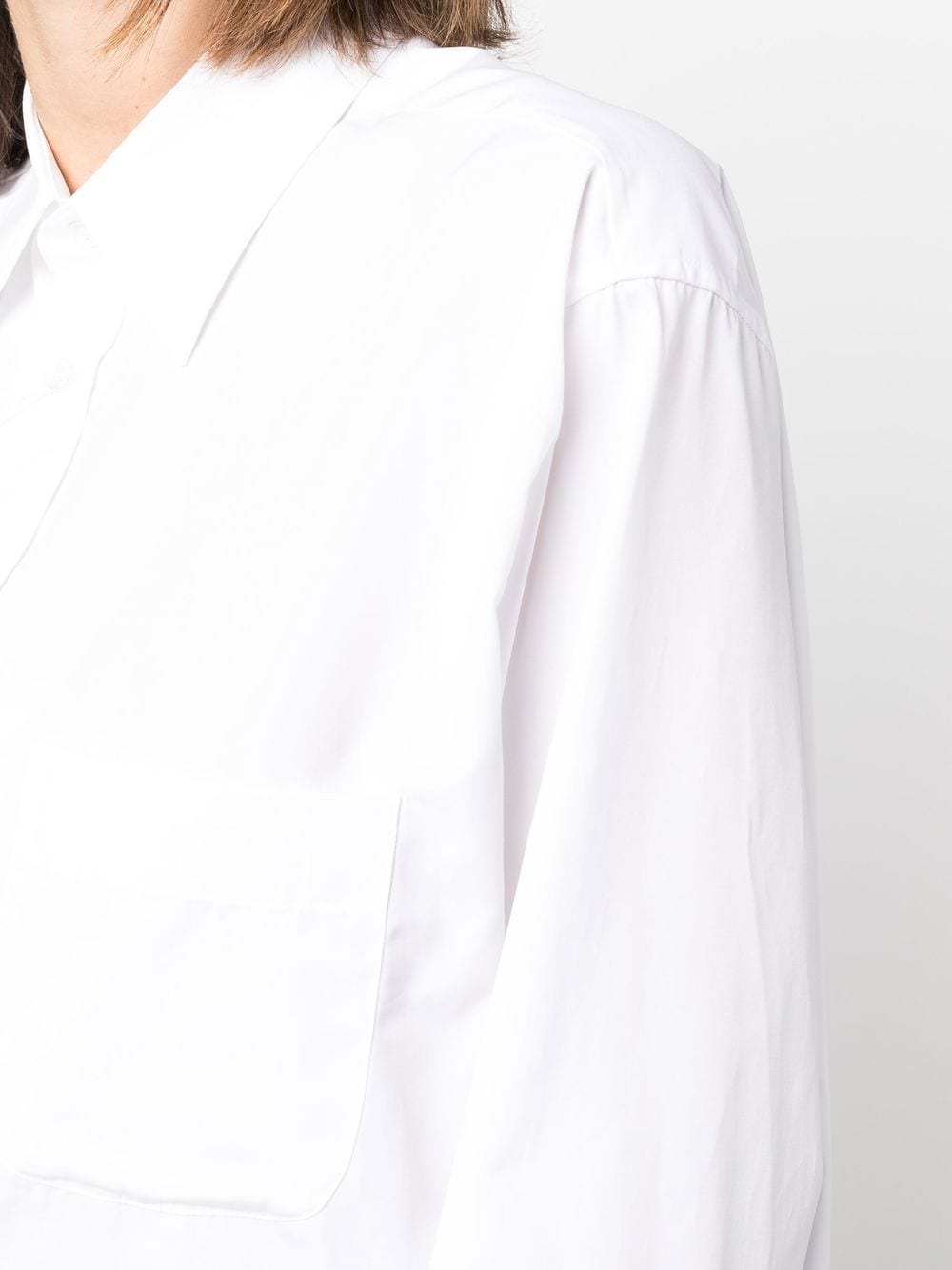 Maison Margiela Long Cotton Poplin Shirt in White White