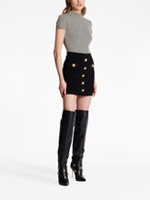 Balmain Buttoned Knitted Mini Skirt Black