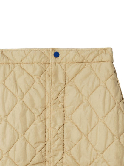 Burberry Quilted A-Line Mini Skirt White