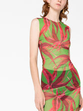 Louisa Ballou Heatwave Ruched Graphic-Print Mini Dress Green