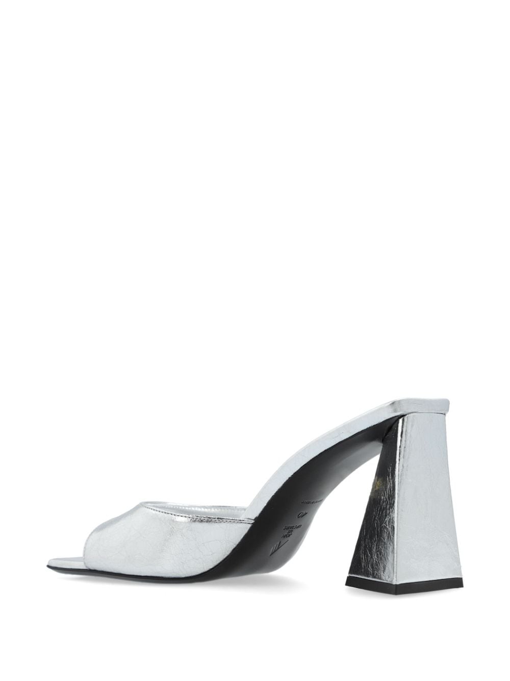 The Attico Crinkled Metallic Silver Sculpted-Heel Sandals Silver