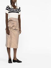 Maison Margiela Floral-Detail Draped Midi Skirt Beige