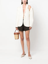 JACQUEMUS Galliga Asymmetric Linen-Blend Blazer White