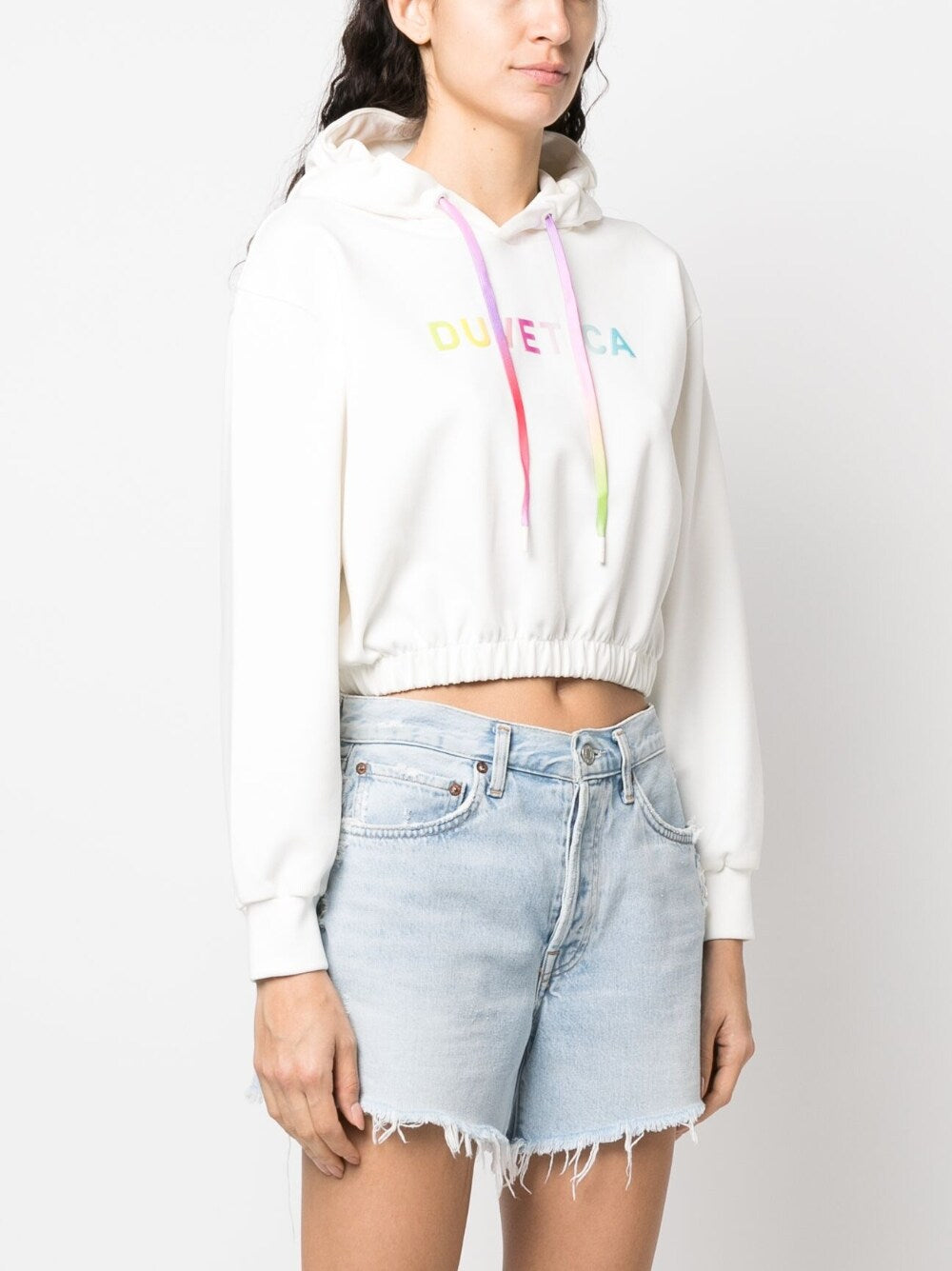 Logo-print cropped hoodie