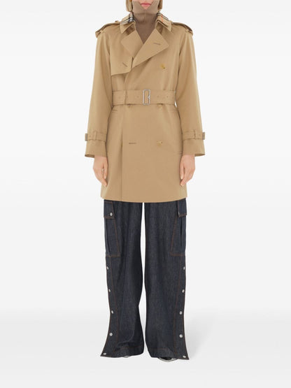 Check Collar Trench Coat