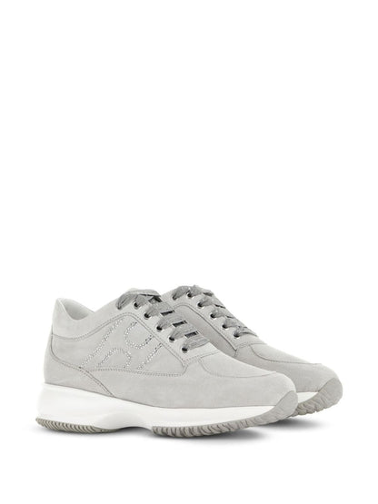 Hogan Pre Interactive Crystal-Embellished Calf Leather Sneakers White White
