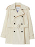 Burberry Short Belted Cotton Trench Coat White