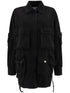 The Attico Cotton Cargo Jacket with Classic Collar Black