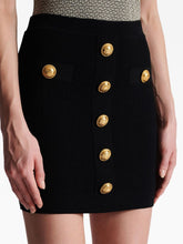 Balmain Buttoned Knitted Mini Skirt Black