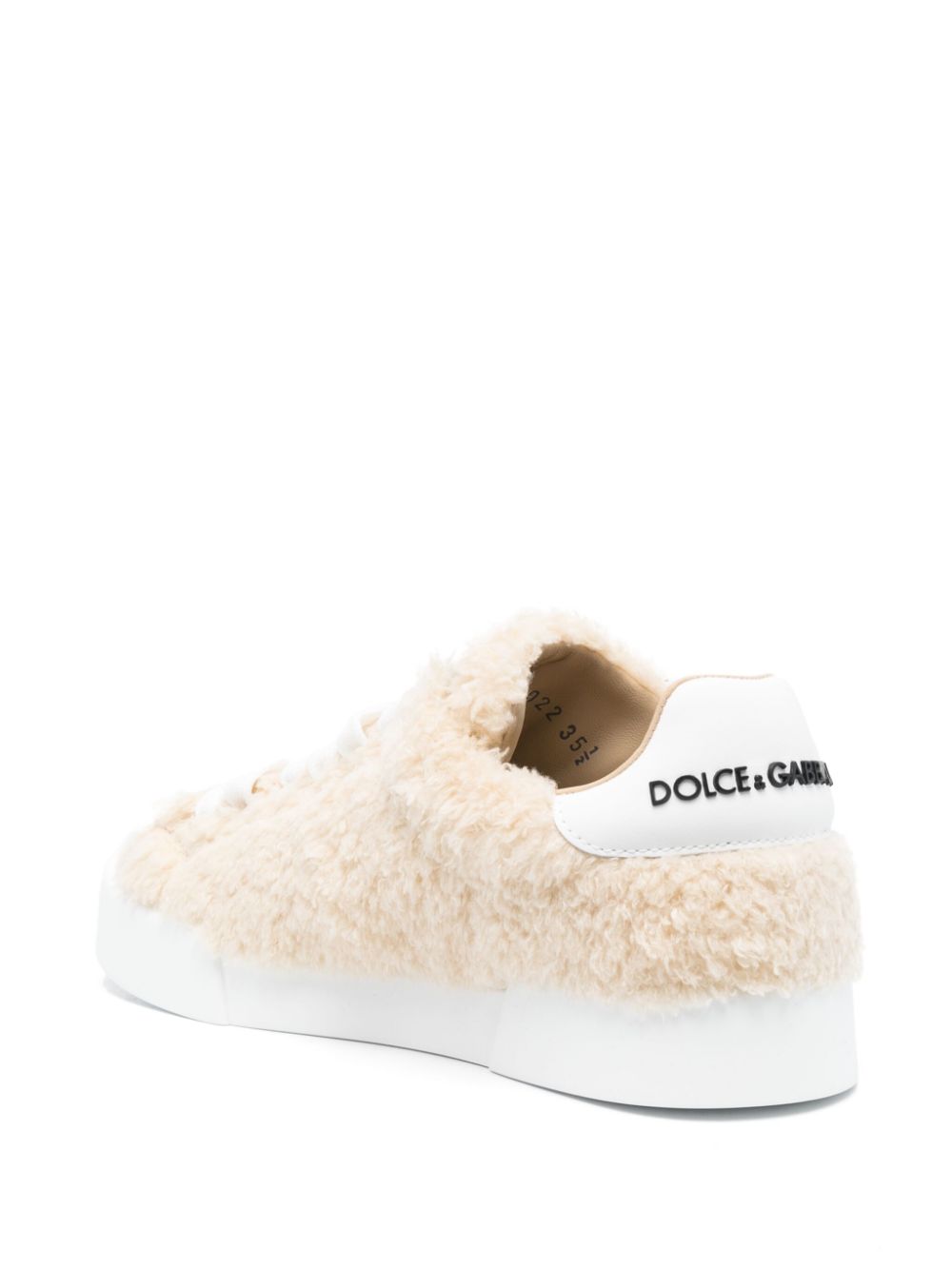 D&amp;G Fur Coated Logo Sneakers