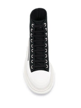 Alexander Mcqueen Tread Slick Chunky Lace-Up Platform Sneakers Black