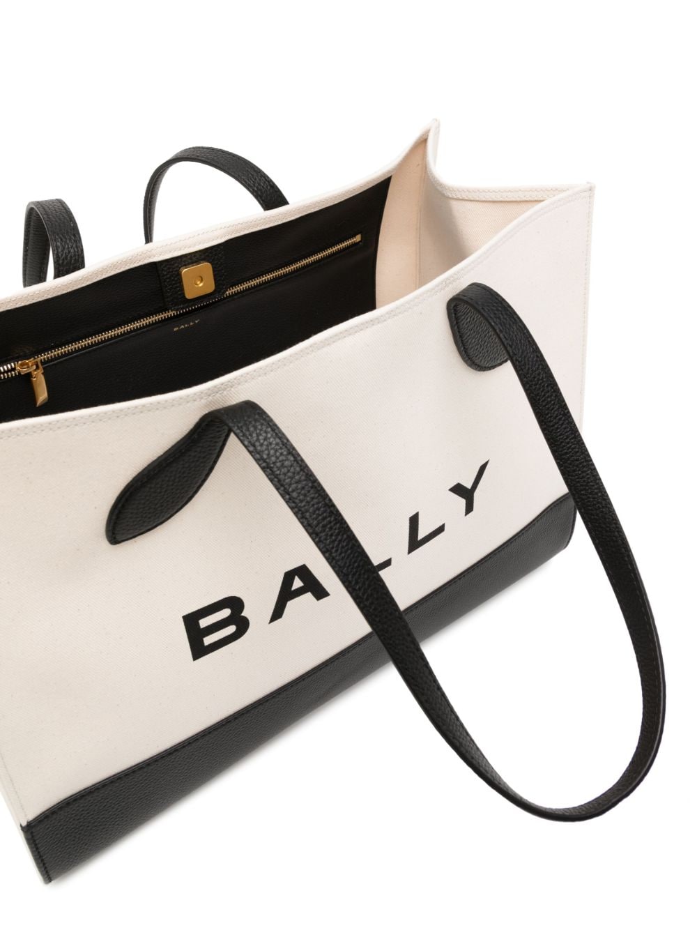 Logo-Print Leather Tote Bag