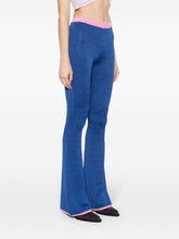 Bally Flared Jacquard Knit Trousers Blue