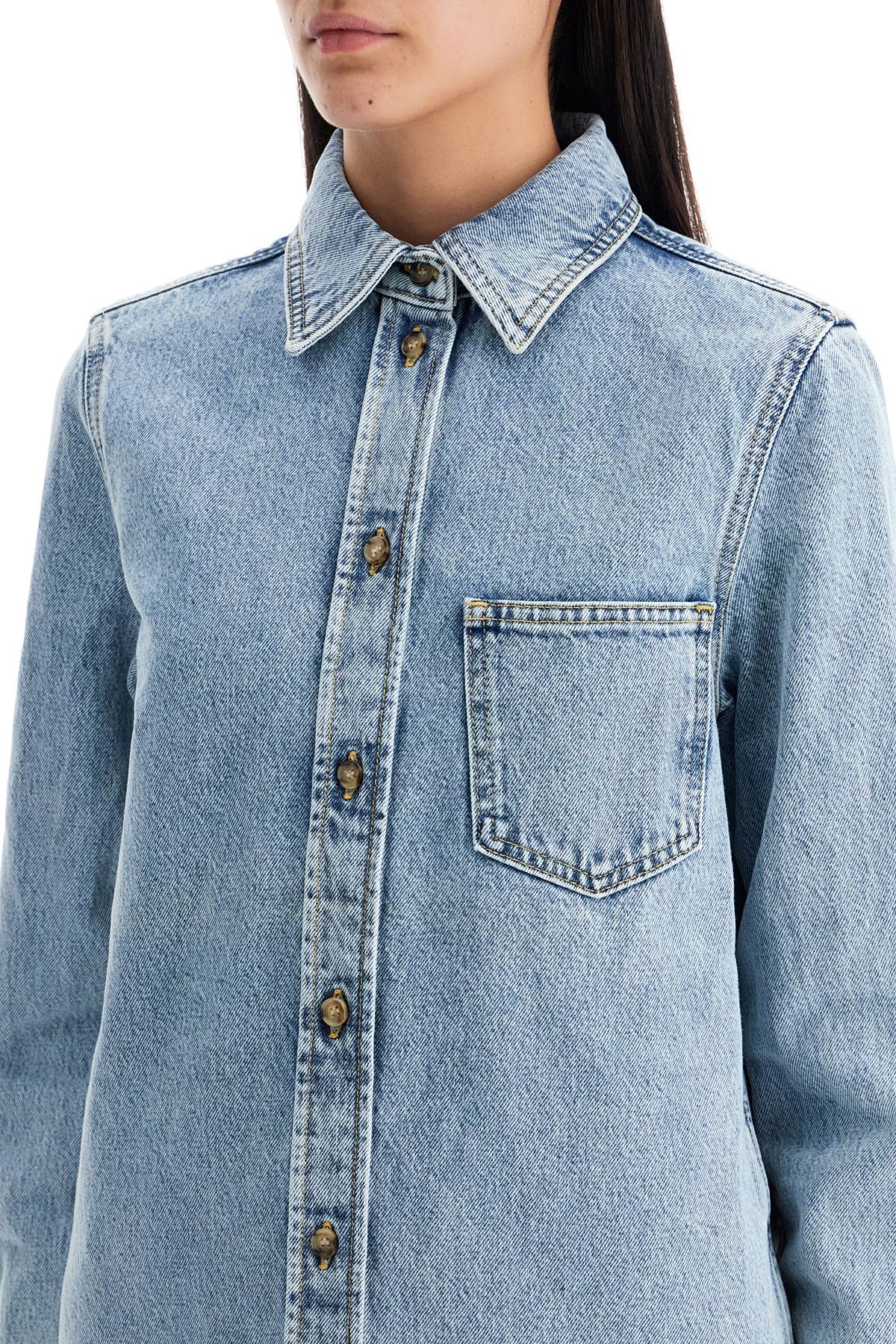 Denim overshirt with pocket detail