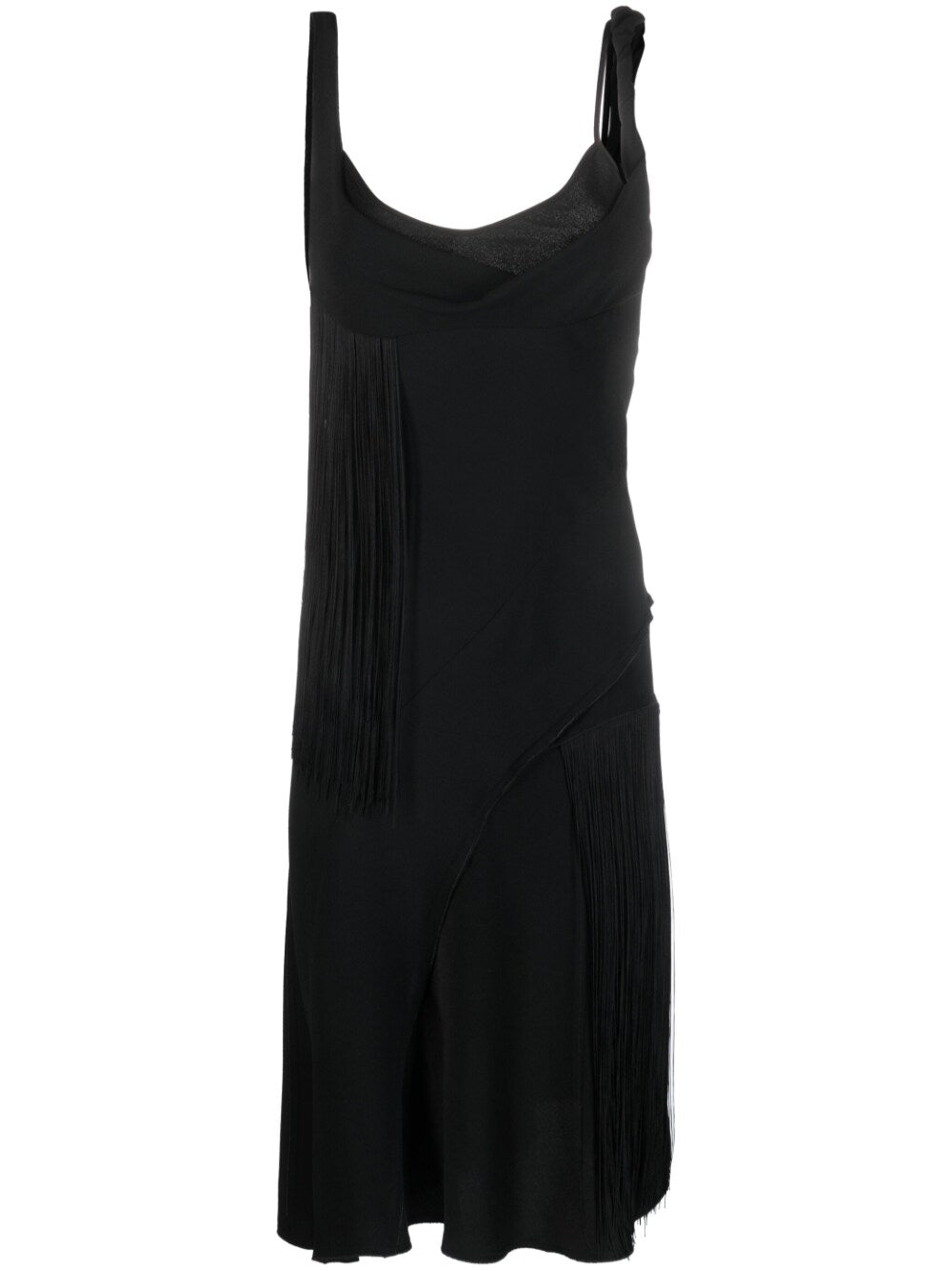 Victoria Beckham Black Gathered Waist Midi Dress Black